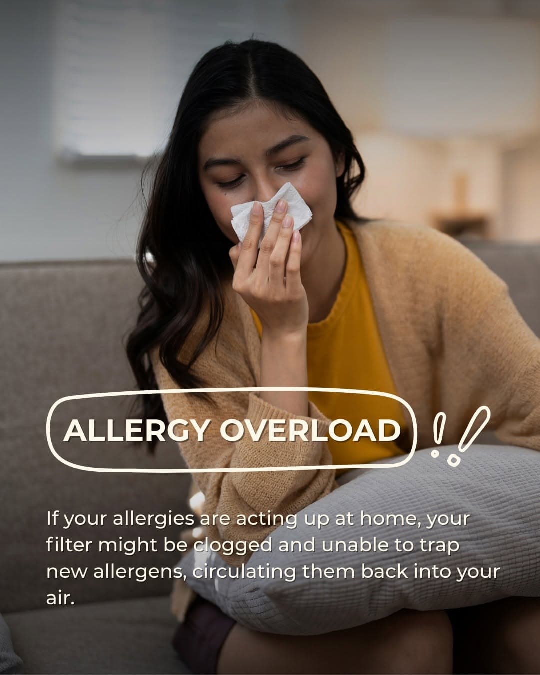 Allergy overload from dirty HVAC filter Allergy overload from dirty HVAC filter